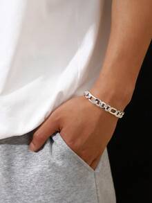 1 Pc Fashion Style Silver  Bracelet Men's Party - Silver - View 2