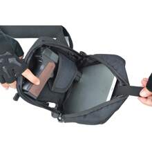 1 Men's Concealed Carry Crossbody Bag, Pistol Chest Bag, Shoulder Backpack Black