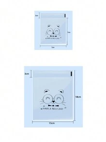 100入組,可愛的卡通透明自黏面包袋,豆沙鳳梨袋,烘焙切片吐司全麥麵包自封式包裝,餅乾袋 - 透明 - 查看 6