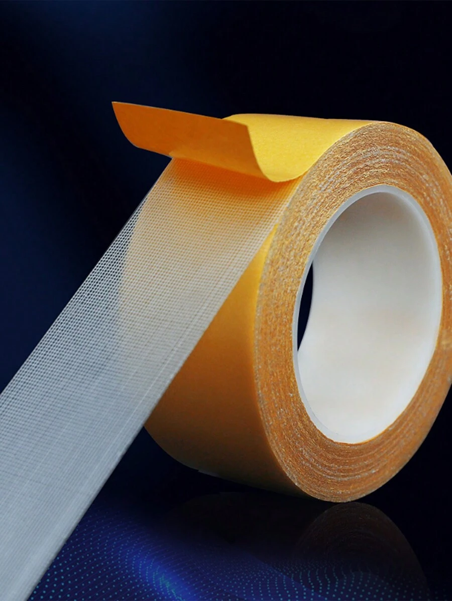 Strong Grid Double-sided Tape Sticky Fabric Based Double-sided Tape High-viscosity Traceless For Carpet And Easy To Tear - Yellow - View 1