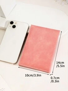 1 chiếc Túi đựng hộ chiếu du lịch có bản đồ thế giới và chữ in, chất liệu PU bề mặt mờ với thiết kế cố định Đồ du lịch Túi đựng đồ du lịch Ví du lịch Túi đựng hộ chiếu Ví đựng hộ chiếu Túi du lịch đi biển Kỳ nghỉ hè Giáng sinh - Hồng - Xem 4