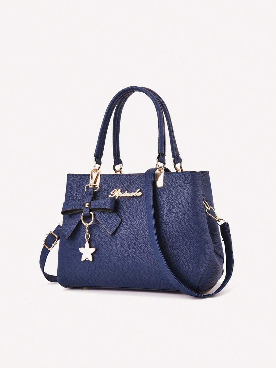 Yogodlns Waterproof,Lightweight,Business Casual Bow & Flower Decor Litchi Embossed Square Bag, Mother's Day Gift For Mom Lightweight Nylon Belt Bag For Travel, Running, Hiking - Adjustable Strap And Small Waist Pouch For Teen Girls Women College Students,Rookies & White-Collar Workers Perfect For Office,College,Work ,Business,Commute - Royal Blue - View 1