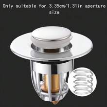 2.0 Phiên bản Cửa sổ Bật lên Phòng tắm Bồn rửa chén Làm khô hạn Phích cắm , Phù hợp Inch Làm khô hạn Lỗ , Với Rổ Thép không gỉ Bồn rửa chén Bộ lọc Đối với Phòng tắm ( 1 Miếng Màu bạc ) - Bạc - Xem 5