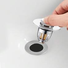 2.0 Phiên bản Cửa sổ Bật lên Phòng tắm Bồn rửa chén Làm khô hạn Phích cắm , Phù hợp Inch Làm khô hạn Lỗ , Với Rổ Thép không gỉ Bồn rửa chén Bộ lọc Đối với Phòng tắm ( 1 Miếng Màu bạc ) - Bạc - Xem 1