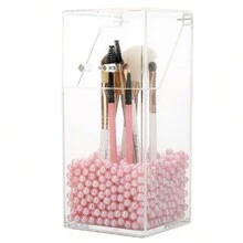 1 Miếng Acrylic Đa dụng Cọ trang điểm Chống bụi Trong suốt Mỹ phẩm Loại vỏ , Cọ lông mày Làm đẹp Chải Hộp trữ - Hồng - Xem 5