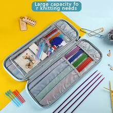 1PC 35cm Flower Patterned Stick Needle Storage Empty Bag Modern Vintage Style Polyester Fiber Rectangle Storage Bag With Zipper, Durable For Beginner Crochet Storage Toolkits,Sewing Bag Lightweight,Durable Ideal For Traveling, Going Out,Can Be Given As A Gift To Family Members Nylon Fig. Fresh And Original Suppleness,Portability Students, Teachers, Women, Old People Dormitory Supplies,Travel Goods - Multicolor - View 2