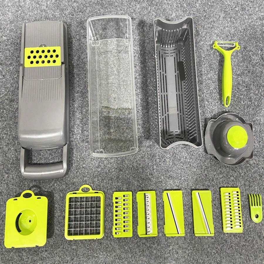 Multifunction Vegetable Cutter With Dicer, Slicer, Grater, Shredder