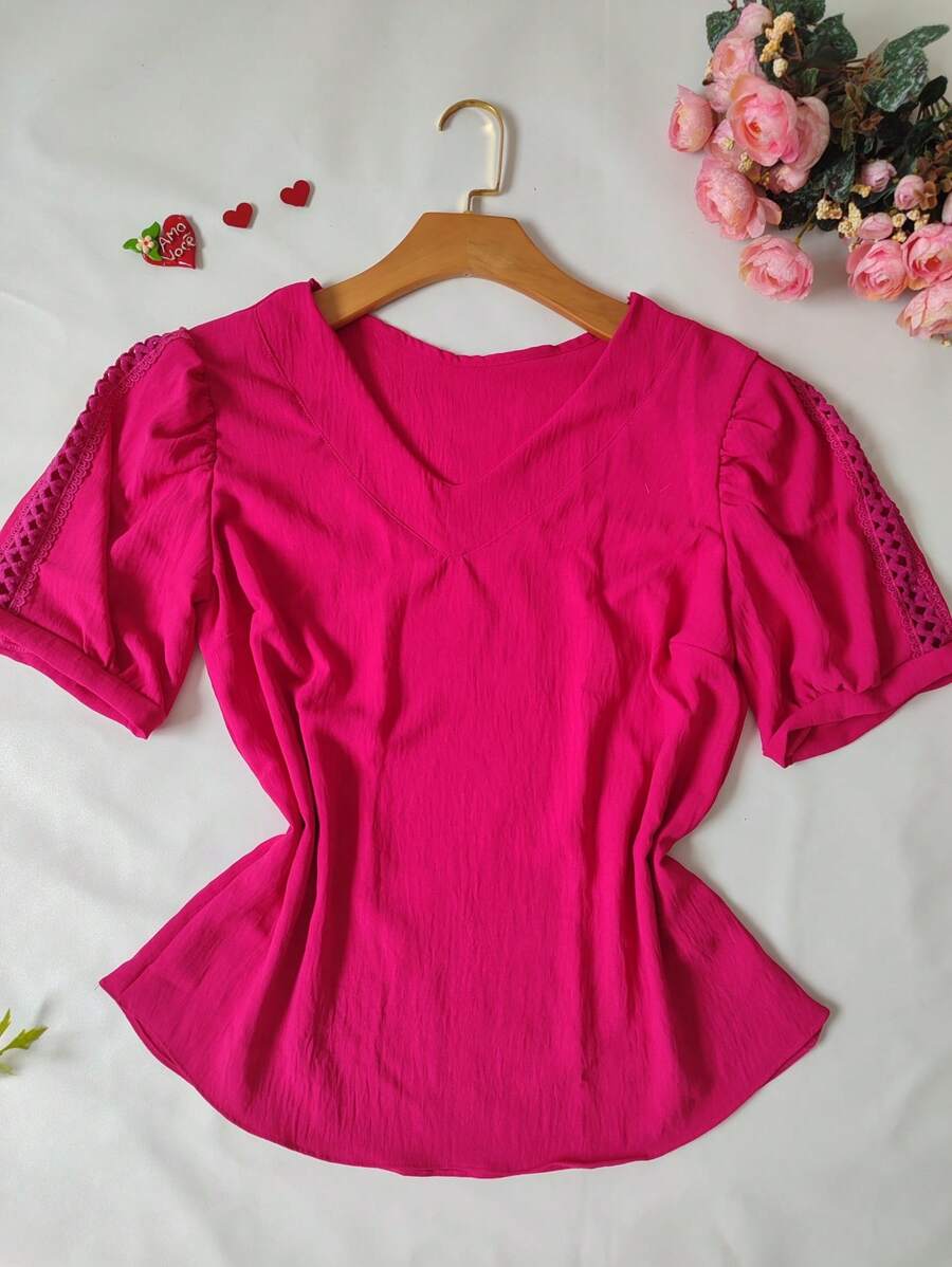 Women Tops - Màu Hồng Tươi - Xem 1