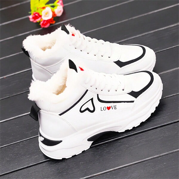 Scarpe Sportive Da Donna Scarpe Da Corsa Casual Scarpe Da Viaggio Con Suola Spessa Che Aumentano L'altezza, Scarpe Bianche Alte Per L'inverno