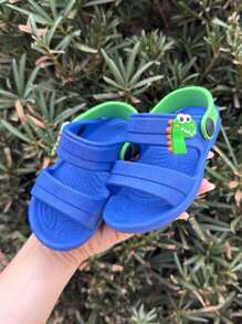 Sandália Infantil Menino Papete Conforto e Estilo Lançamento dia Das Crianças Modelo Papete Dino - Azul Royal - Visão 2