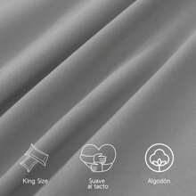 2 Fundas Para Almohada King Size De Algodón Varios Colores - Gris - Ver 2