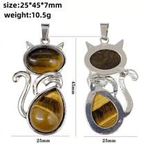 1 Miếng Tinh thể tự nhiên Pha lê ( Với Da Cord ) Mèo Vòng cổ mặt dây chuyền , Đá chữa bệnh Mèo Vật rủ xuống Thời trang Đá quý Đồ kim hoàn - Thạch anh tím (kể cả dây da) - Xem 4