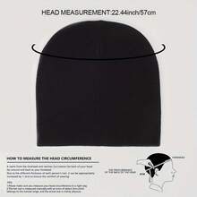 1件y2k哥德風字母提花時尚針織帽,適合戶外活動、購物、聚會、旅行等穿著保暖