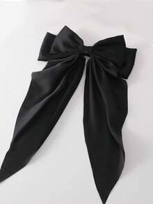 1pc Random Color Oversized Bow Hair Clip (red Or Black) - Multicolor - View 2