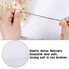 20 cái siêu mịn Độ co giãn Cao Nylon Vô hình Tóc Mũ lưỡi trai Thích hợp Đối với Nhảy múa Của phụ nữ Tóc Ràng buộc - màu đen - Xem 6