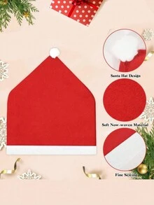 6pcs Christmas Chair Back Covers, 23.620 Inches, Removable & Washable, For Christmas Dining Room, Kitchen, Living Room Home Decor, Christmas Ornaments - Red - View 6