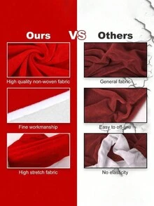 6pcs Christmas Chair Back Covers, 23.620 Inches, Removable & Washable, For Christmas Dining Room, Kitchen, Living Room Home Decor, Christmas Ornaments - Red - View 8