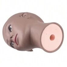 女性禿頭模特頭專業化妝美容娃娃頭,用於假髮製作展示帽子眼鏡假髮頭 - 黑色 - 查看 6