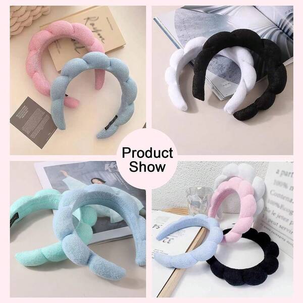 Set of 3 Spa Headbands for Washing Face or Facial, Set of 3 Skincare