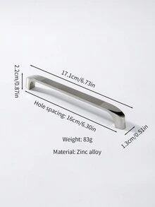 2 Miếng Hợp kim kẽm Đơn giản hiện đại Phong cách Tay cầm Đối với Ngăn kéo , Tủ - Bạc - Xem 6