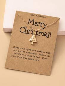 suteyi 1件聖誕節假日麋鹿權杖吊墜項鍊,兒童節慶裝飾配件