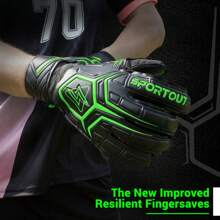 Goalkeeper Gloves, Finger Protection Goalkeeper Gloves, Football Gloves, Breathable Football Goalkeeper Gloves, 4mm Latex, Suitable For Adults - Dark Green - View 3