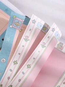 A5 Cartoon Themed Planner, Loose Leaf Notebook, Colorful Note Pad - Pink - View 7