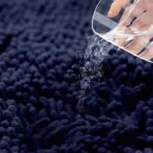 1 Miếng Đơn giản Ánh sáng Xanh Mềm mại Chenille Nước Hấp thụ Chống trượt Phòng tắm có thể sử dụng Đối với Trang trí phòng Như - lục lam - Xem 5