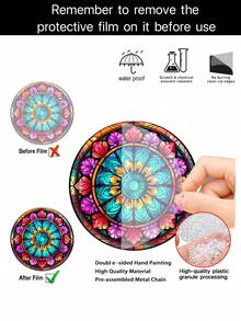 1 Miếng Hình Mandala Bùa đuổi bắt giấc mơ - Màu xanh lam - Xem 9