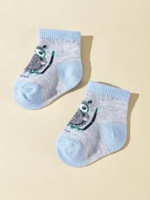 12雙寶寶男孩可愛刺繡中筒襪,全季節適用 - 彩色 - 查看 4