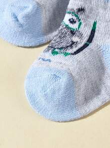 12雙寶寶男孩可愛刺繡中筒襪,全季節適用 - 彩色 - 查看 5