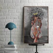 1張無框黑皇后牆藝術畫,海報,愛情音樂帆布牆藝術,抽象現代帆布,霧面印刷畫,家庭裝飾,適用於臥室,客廳 - 彩色 - 查看 1