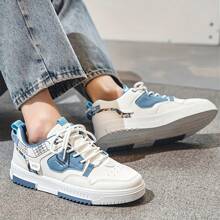 麥拉倫男士休閒鞋,白色運動鞋,透氣,多功能運動鞋,戶外學生運動滑板鞋 - 淺藍色 - 查看 3