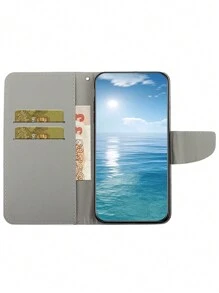 Cute Leather Wallet Phone Case With Card Slots Compatible With Samsung, Iphone, Redmi, Xiaomi, Oppo, Realme, Vivo, Pixel Phones Featuring Tpu Shockproof Protection