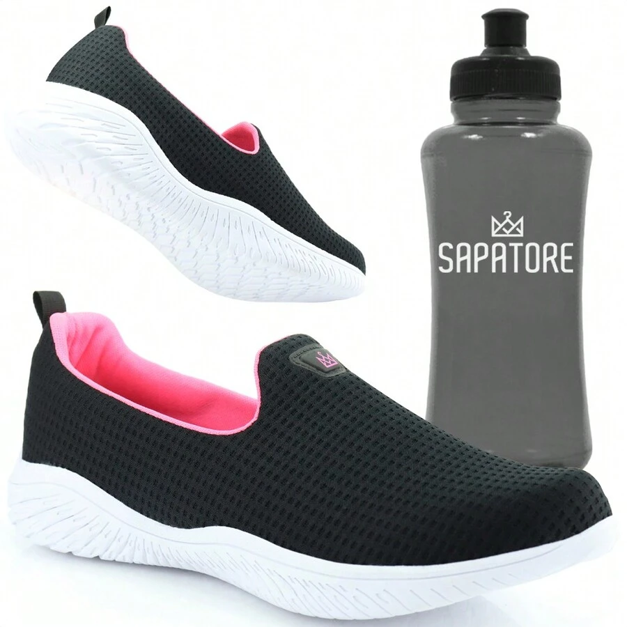 Women Wedge Sneakers - 黑色 - 查看 1