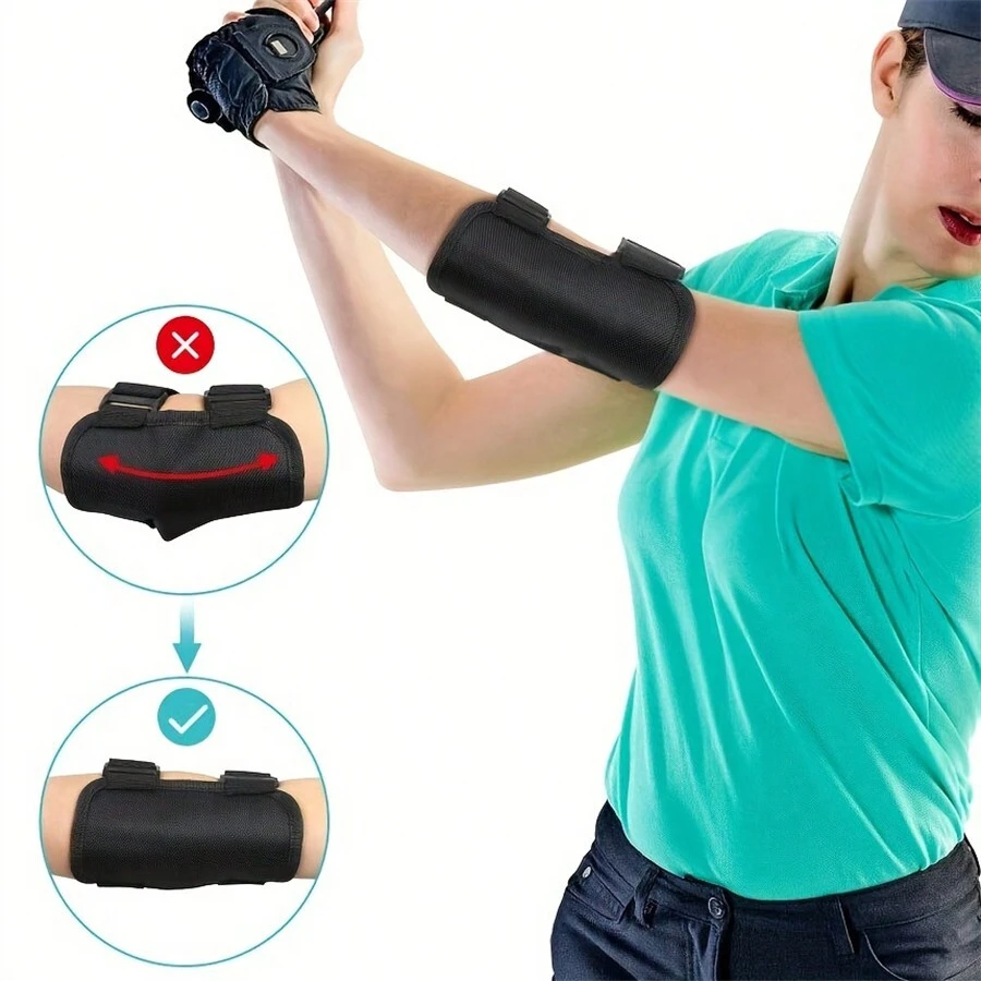 1pc Black Golf Swing Trainer - Elbow Support Alarm - Practice Aid To Improve Your Posture And Stroke - Black - View 1