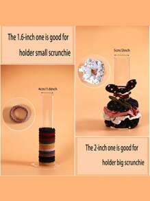 1PC Acrylic Scrunchie Holder Organizer, Hair Accessories Hair Ties Display Stand, Clear Organizer For Bracelets Bangle Watch -Women Teen Girls Gifts, Gift For Valentine's Day,Room Decor - Clear - View 4