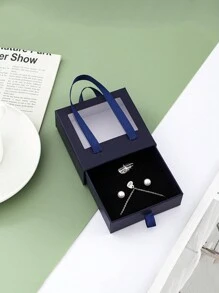 1pc Transparent Drawer Jewelry Box Portable Jewelry Packaging Box Bracelet Storage Box Pendant Necklace Gift Box - Transparent window jewelry box - View 9