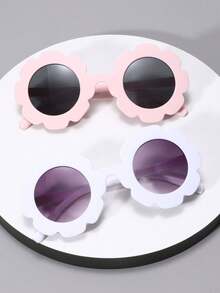 2pcs Sunflower Combination Fashionable Kids' Fashion Glasses - Multicolor - View 2