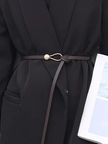 1條簡約裝飾結腰帶,適用於女士外套/裙子/襯衫/毛衣,ins風格細腰帶