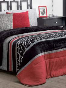 Home Elephant Graphite Thermal Red Double Shearling Coverlet - 紅色 - 查看 2