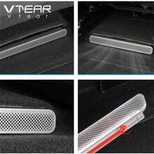 Vtear 2入組適用於kia Sportage Nq5 2022 2023 2024汽車座椅風口防堵罩不銹鋼黑色保護罩 - 黑色 - 查看 5