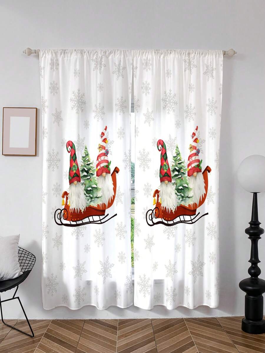 1 Miếng In Giáng sinh Mô hình Rèm - Màu sắc khác nhau - Xem 1