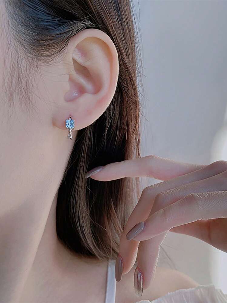 4 Paia Orecchini A Cuore In Argento 925 Con Zirconi - Set Regalo Per Donna