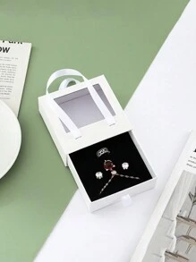 1pc Transparent Drawer Jewelry Box Portable Jewelry Packaging Box Bracelet Storage Box Pendant Necklace Gift Box - Transparent window jewelry box - View 10