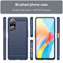 防指紋防滑手機殼相容 Oppo A1 5g/oppo A1 Pro/oppo A2m 5g/oppo A2x/oppo A2 Pro/oppo A3 保護殼 - 藍色 - 查看 3