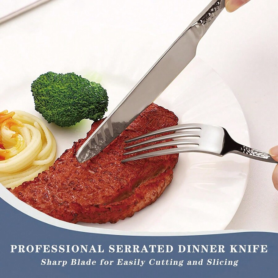 30 Pieces Silverware Set, Stainless Steel Flatware Set with Holder