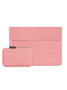 canvas artisan Slim Laptop Case PU Messenger Bag Waterproof Laptop Sleeve For - Pink - View 1