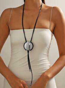 1條金屬&樹脂&寶石裝飾的時尚、復古風格流蘇項鍊