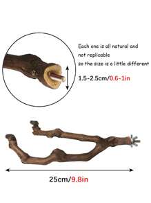 1pc Grape Wood Double Branch Parrot Perch Suitable For All Seasons For Bird Cage Accessory - Brown - View 6